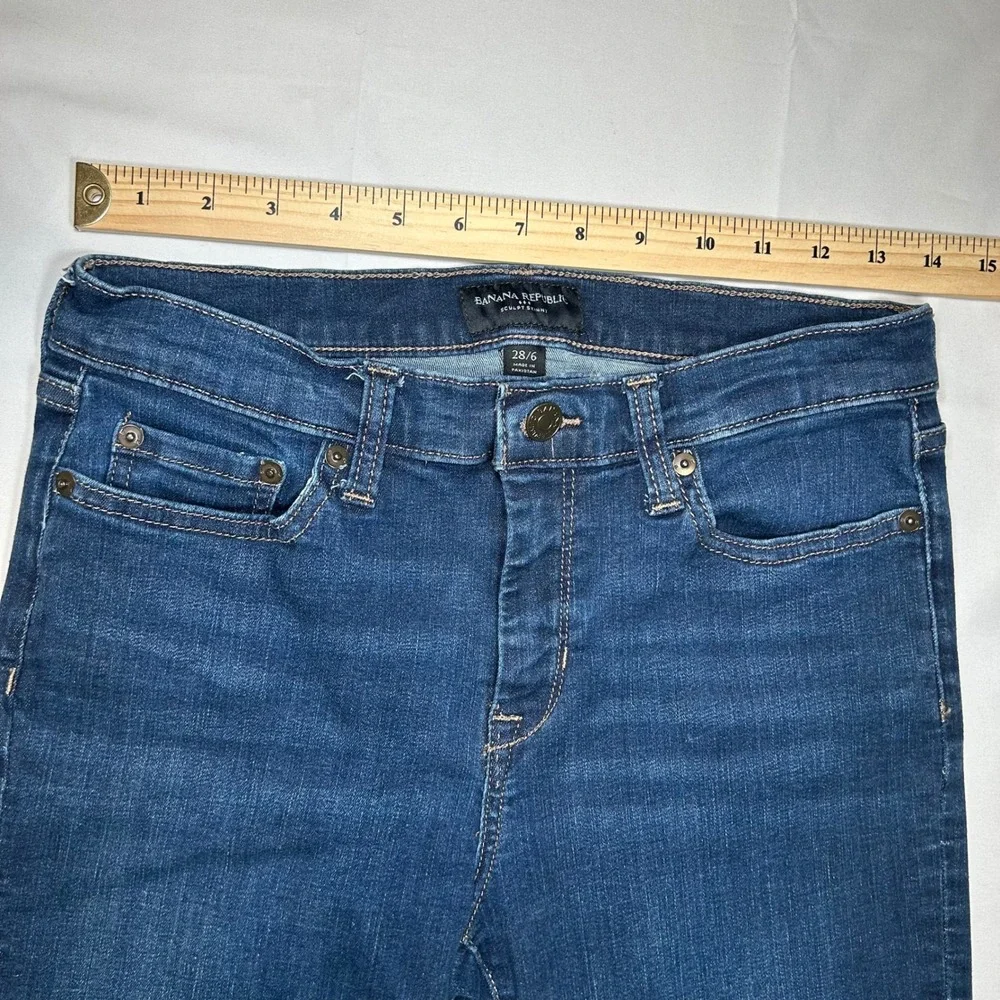 Banana Republic Sculpt Skinny Dark Wash‎ Denim Jeans Size 28 6